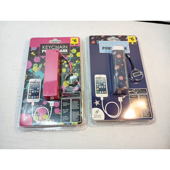 New 2 - Keychain Power Bank Quick Charge iphone Smart Device Space & Solid Pink - Picture 7 of 7